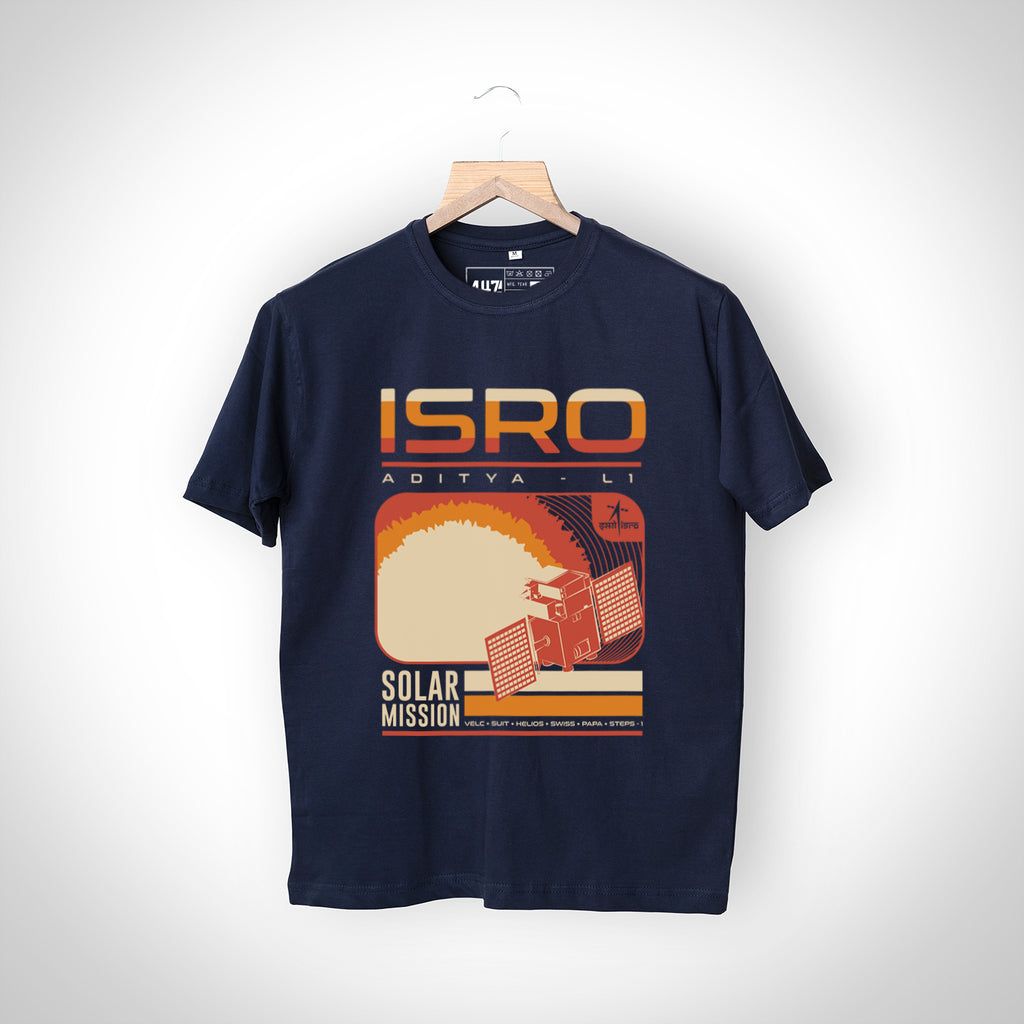 ISRO Navy Blue Mens T-shirt