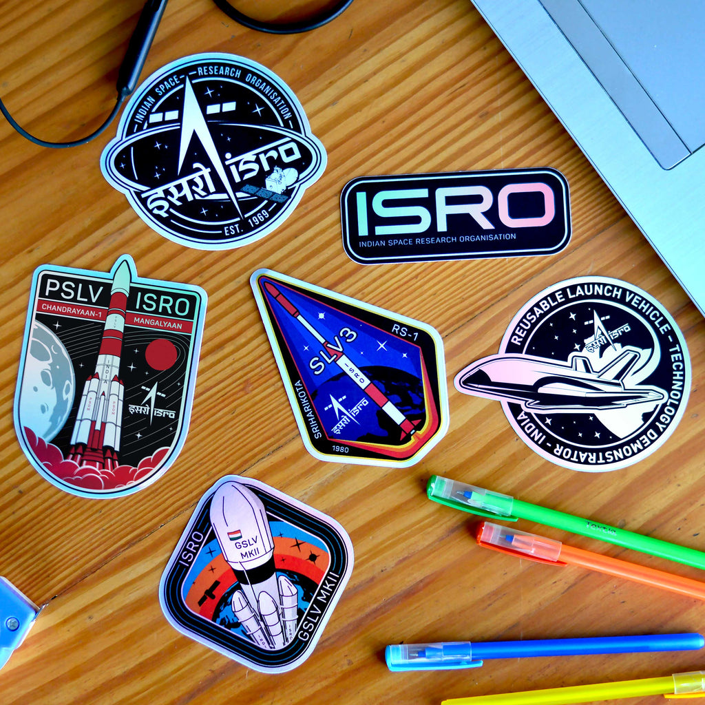 Reusable ISRO Holographic Stickers -1 (Pack of 6) – A47