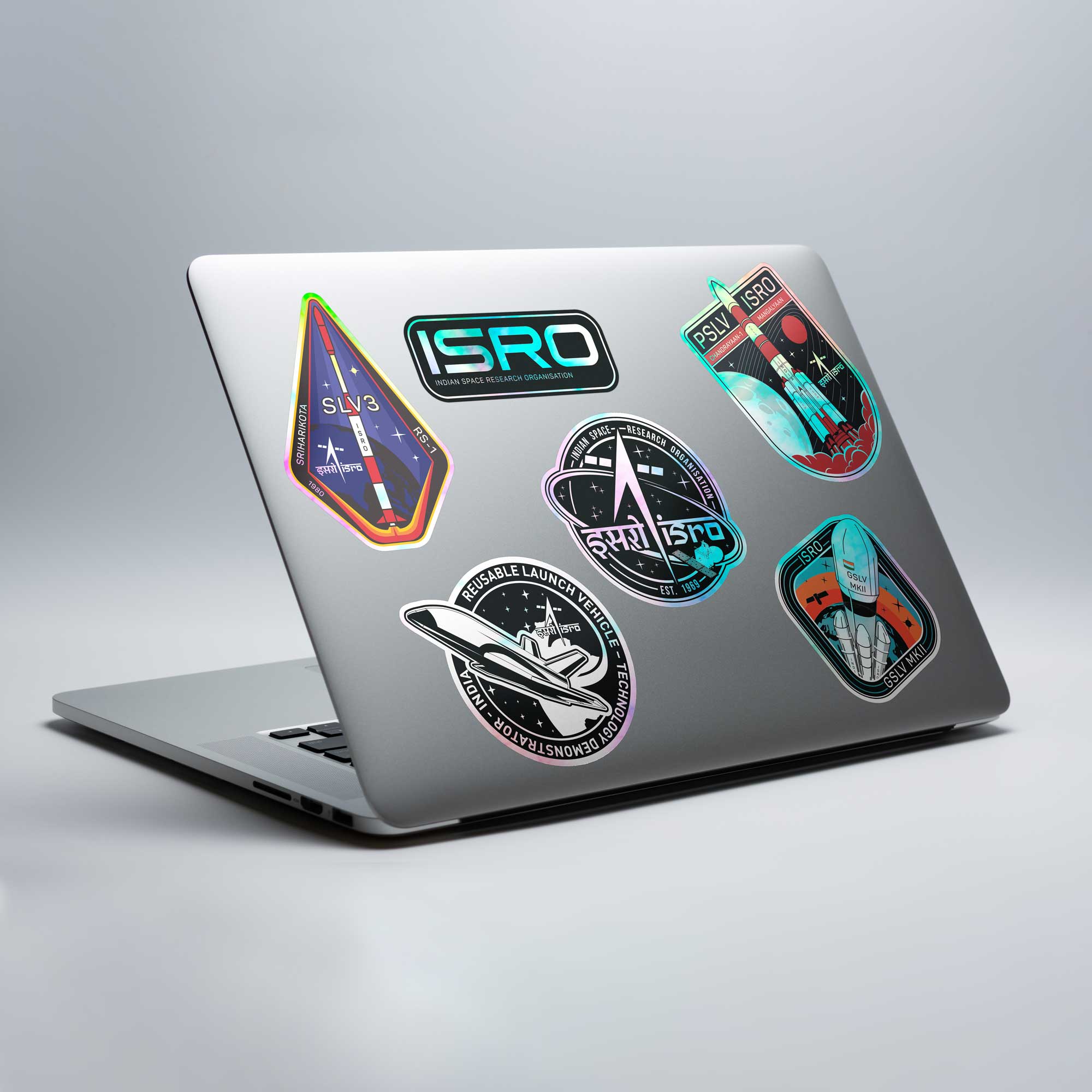 Reusable ISRO Holographic Stickers -1 (Pack of 6) – A47
